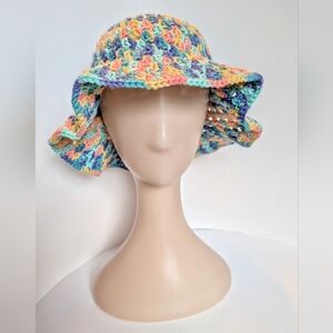 NEW, Crochet sunny bucket hat, 100% cotton, handmade